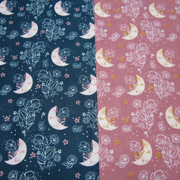 Moon And Flower Riley Blake Cotton Fabric Called Beneath The Western Sky Designed By Gracey Larson
