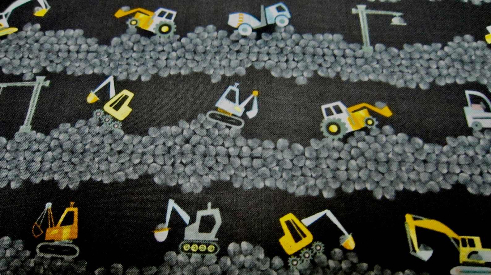 Childrens Heavy Equipment Cotton Fabric Called Excavators Made Etsy.de