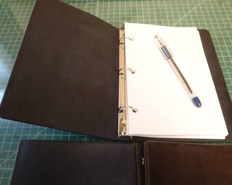 leather 3 ring binder etsy