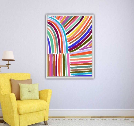 18x24, stripes, Striped Art, Striped, Wall Art, Rainbow Art, Pattern Art Print, playroom Art, Modern Wall Art, Kids Room Decor, Kids Art