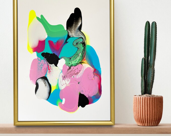 Modern Art Print, Bright Colors, Colorful Art Print, Pink Art, Modern Wall Art, Colorful Decor, Abstract Art Print, Contemporary Art, Print