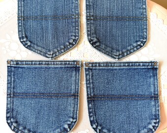 One of a Kind 2 Pair Large Size Denim Jean Pocket Magnet Organizers
