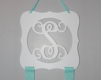 Large Single Initial Hair Bow Holder