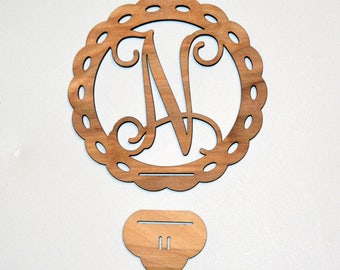 Single Initial Hair Bow Holder