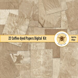 Coffee Dyed Papers Digital Download Printable image 1