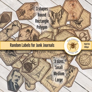 Random Labels for Junk Journaling Digital Printable