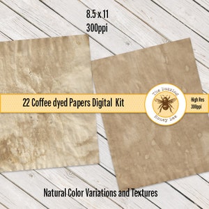 Coffee Dyed Papers Digital Download Printable image 3