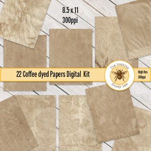 Coffee Dyed Papers Digital Download Printable image 4