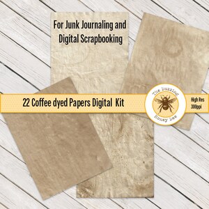 Coffee Dyed Papers Digital Download Printable image 2