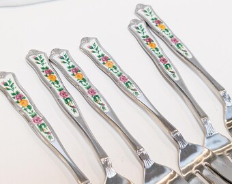 Royal Albert Old Country Roses Cake Forks - Set of 6, Made in