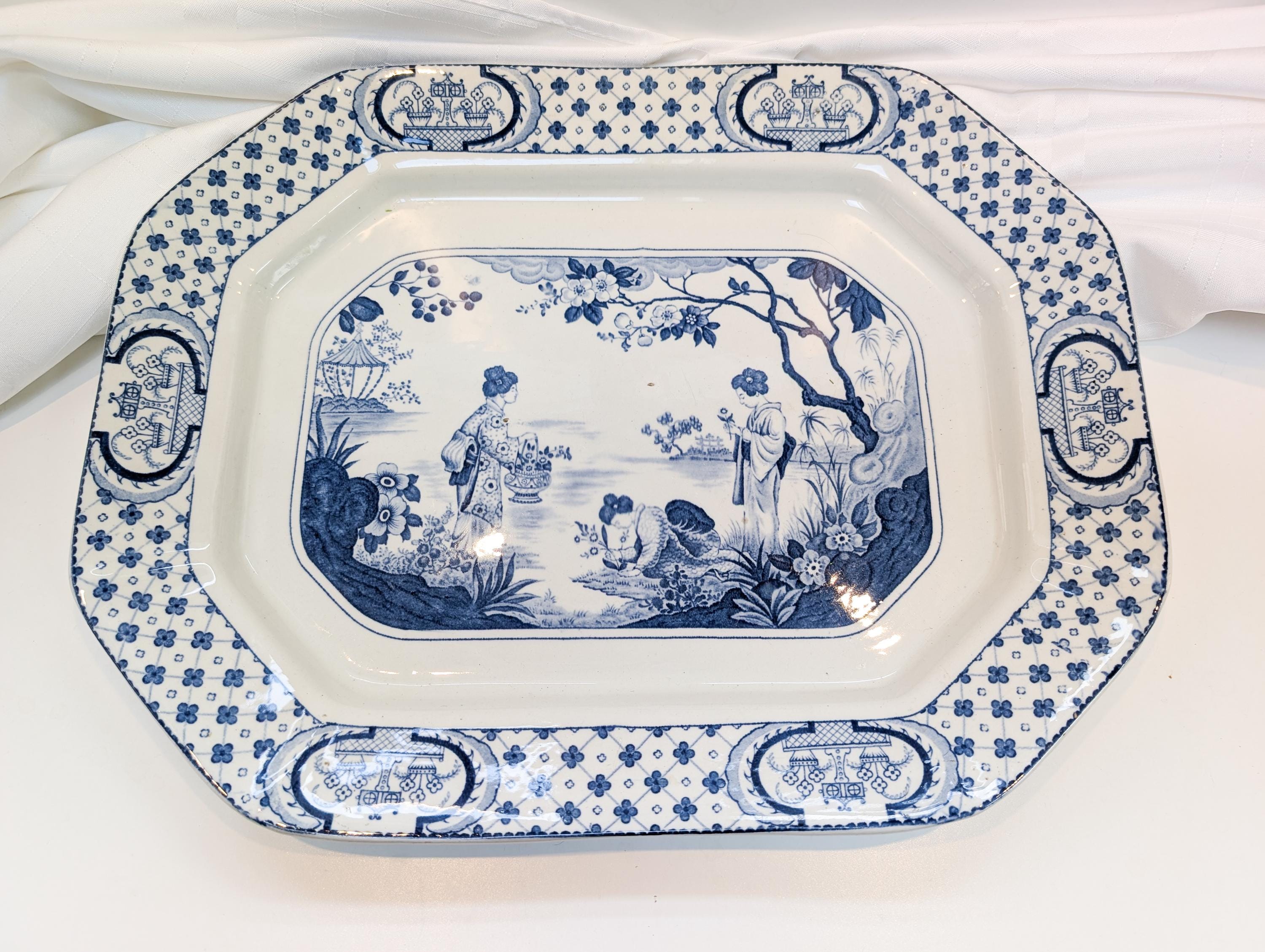 Tokio by Adams Antique China Platter Circa 1910 in Amazing
