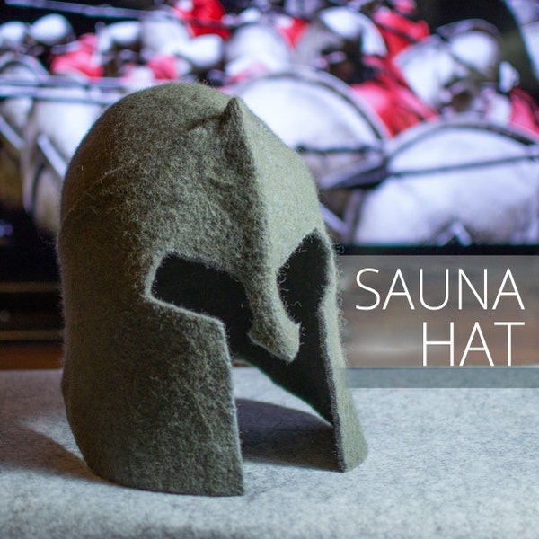 Gefilzte Wolle Handgefertigter Sauna hut Helm, Spartan Helm