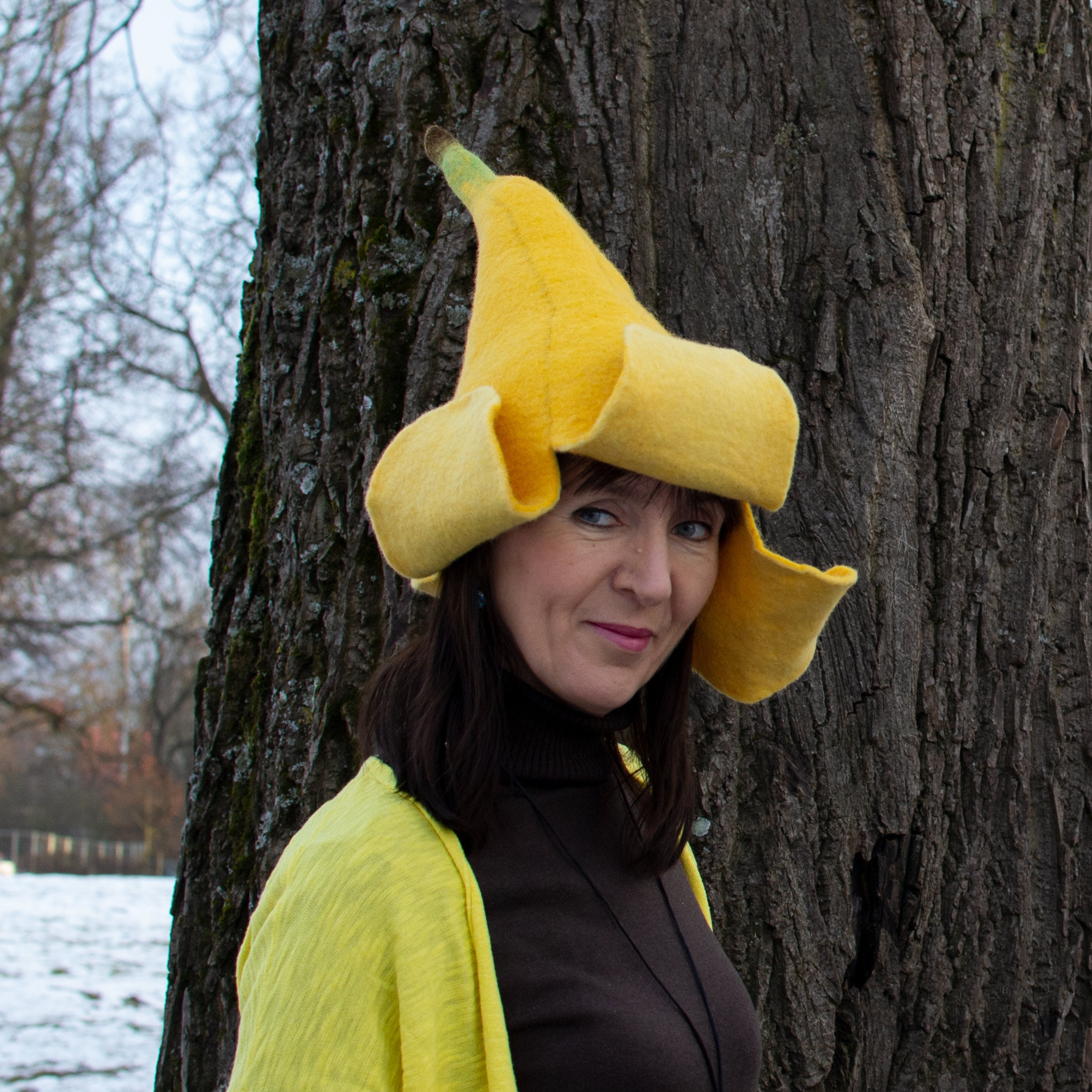 Felted Wool Handcrafted Sauna Hat Banana Peel Handmade Etsy