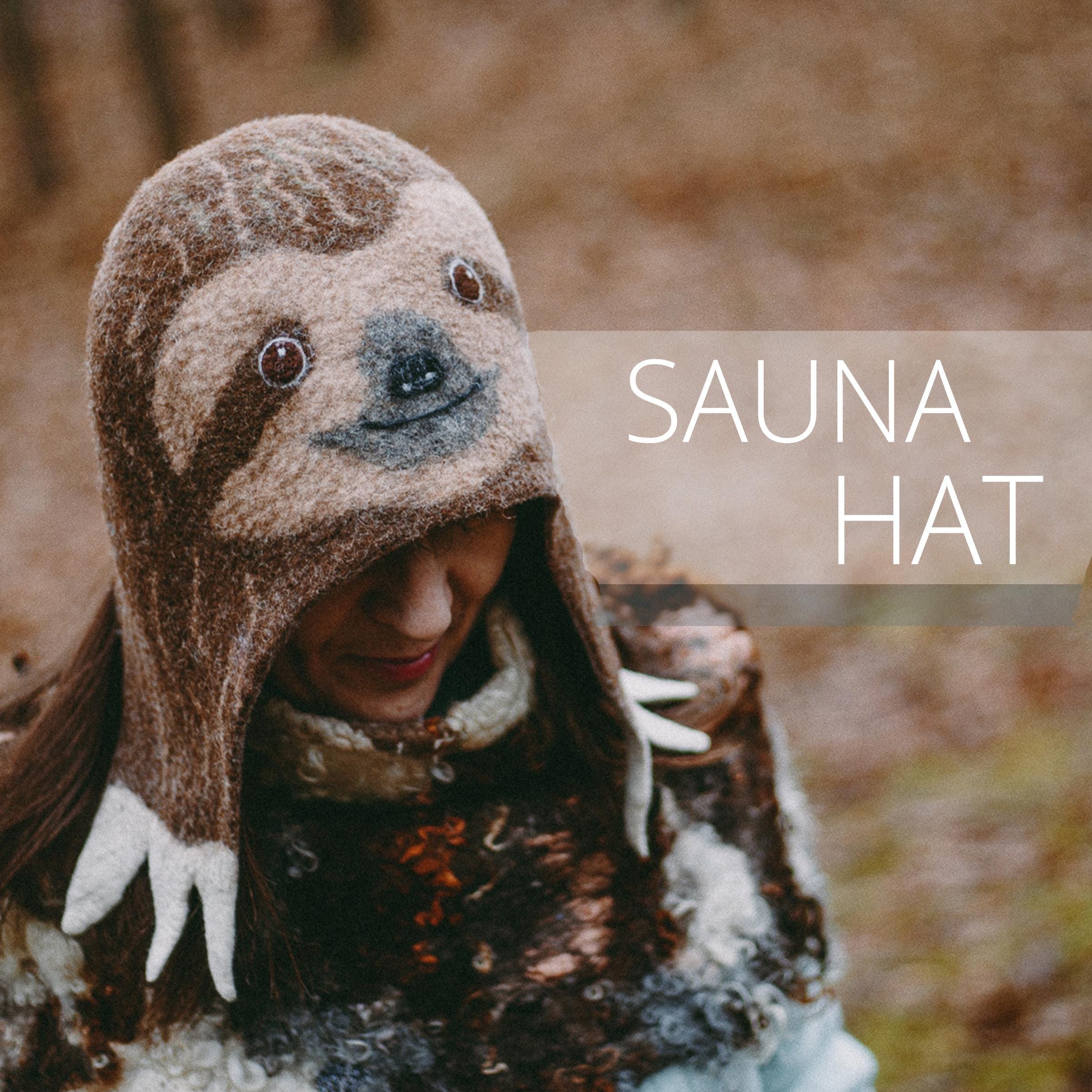 フェルトウールの手作りサウナハット ナマケモノ、面白い動物のサウナ