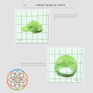 Y2 Baseball Cap Digital Sewing Pattern PDF // kids, men and women head sizes 50 cm 60 cm or 19 23 inches // image 2