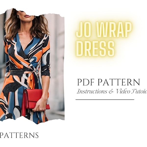 Robe Jo Wrap (2 longueurs) Adultes Modèle de couture numérique PDF //S - XXL //