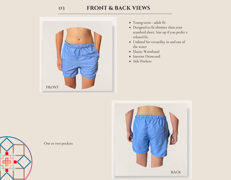 Lucas surfshorts digitala sömnadsmönster PDF //S - XXL // bild 2