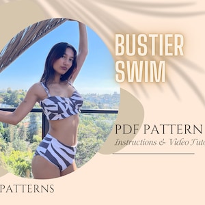 Underwear / Shape wear / Lingerie / Swim: Bustier Bikini Top Digital Sewing Pattern PDF //S - XXL //