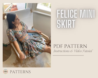 Felice Mini Skirt Digital Sewing Pattern PDF //S - XXL //