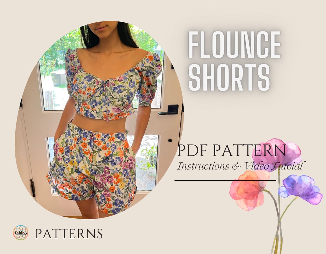 Flounce Shorts Digital Sewing Pattern PDF //S - XXL // - Etsy