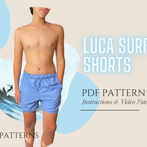 Lucas surfshorts digitala sömnadsmönster PDF //S - XXL // bild 1