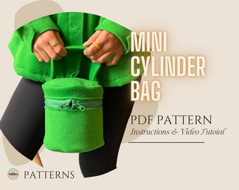 Mini Cylinder Bag Sewing Pattern PDF  // 1 Size // Bag