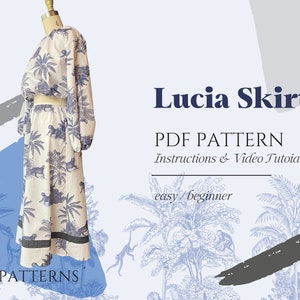 Lucia Skirt Digital Sewing Pattern PDF // S - XXL Sizes //