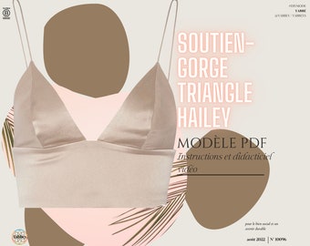 Français  - Hailey Soutien-gorge triangle Etsy  / Patron de couture numérique Bralette PDF //S - XXL //