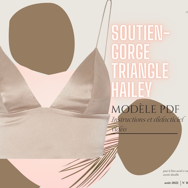 Français  - Hailey Soutien-gorge triangle Etsy  / Patron de couture numérique Bralette PDF //S - XXL //