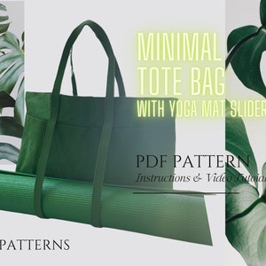 Bolso de mano mínimo con deslizadores de estera de yoga Patrón de costura digital PDF // 1 tamaño //