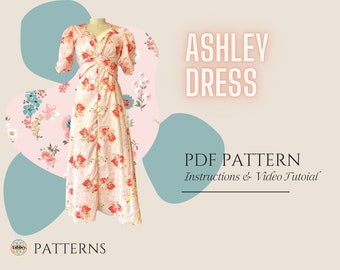 Ashley Dress Adults Digital Sewing Pattern PDF //S - XXL //