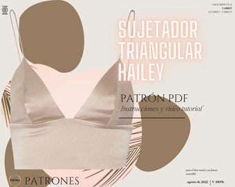 Espanol - Hailey Sujetador Triangular / Patron de couture numérique Bralette PDF //S - XXL //