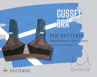 Gusset Bra Digital Sewing Pattern PDF // XS - XXL //