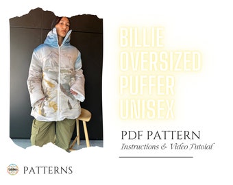 Billie Puffer Jacket for Adults Digital Sewing Pattern PDF // S - XXL  //