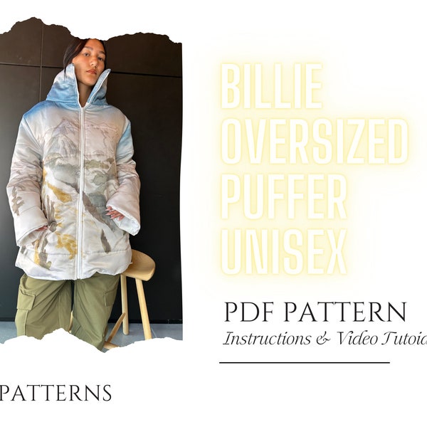 Billie Puffer Jacket for Adults Digital Sewing Pattern PDF // S - XXL  //