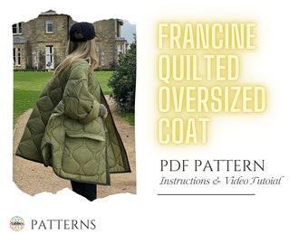 Francine Överdimensionerad Quiltad Kappa Symönster PDF // S - XXL //