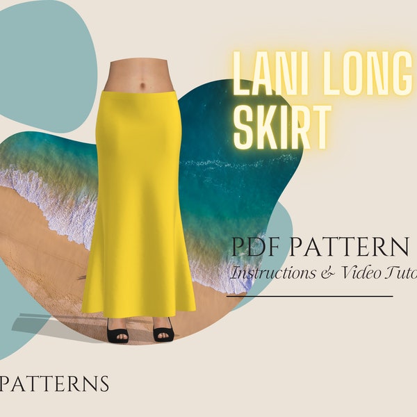 Lani Long Skirt Adults Digital Sewing Pattern PDF //S - XXL //