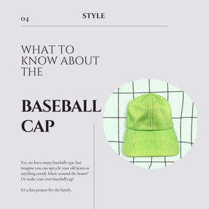 Y2 Baseball Cap Digital Sewing Pattern PDF // kids, men and women head sizes 50 cm 60 cm or 19 23 inches // image 3