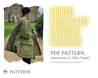 Espanol - Abrigo Acolchado Oversize Francine Patrón de Costura Digital para Chaqueta de Mujer PDF //S - XXL //