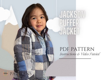 Jackson Puffer Jacket for Kids Digital Sewing Pattern PDF // 2 - 12 Years Old //