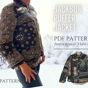 Jackson Puffer Jacket for Adults Digital Sewing Pattern PDF // S - XXL  //
