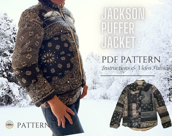 Jackson täckjacka för vuxna digitalt sömnadsmönster PDF // S - XXL //