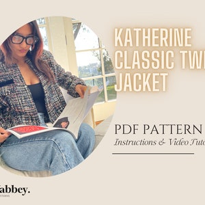 Katherine Classic Tweed Jacket Sewing Pattern PDF  // S - XXL // Jacket