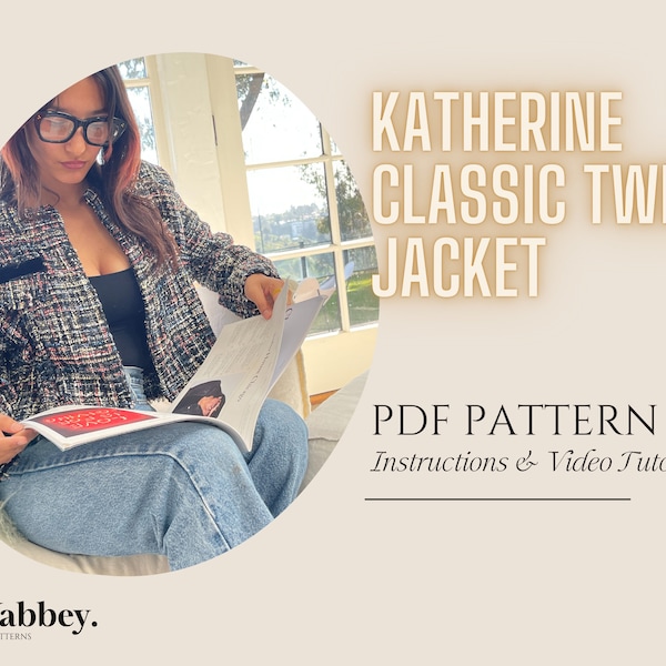 Katherine Classic Tweed Jacket Sewing Pattern PDF // S - XXL // Veste