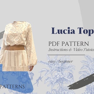 Lucia Top Digital Sewing Pattern PDF // S - XXL Sizes //
