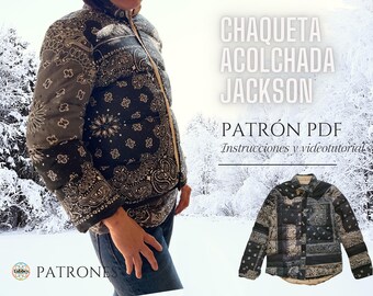SPANISH español Jackson chaqueta acolchada para Erwachsenen Patrón decostura digitales PDF // S - XXL //