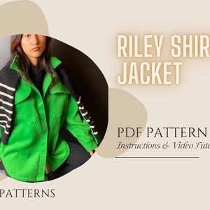 Riley Shirt Jacket (Shacket) Sewing Pattern PDF  // S - XXL // Shirt Jacket