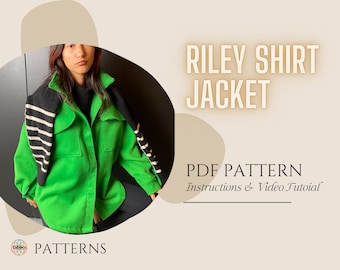 Riley Shirt Jacket (Shacket) Sewing Pattern PDF  // S - XXL // Shirt Jacket
