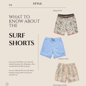 Lucas surfshorts digitala sömnadsmönster PDF //S - XXL // bild 3