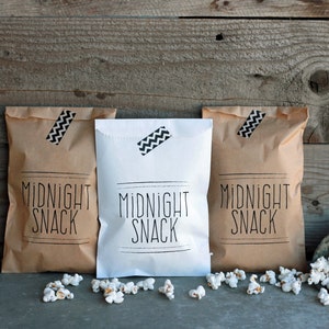 Wedding Favor Bags Midnight Snack Bags, Rehearsal Dinner, Engagement Party, Popcorn Bags, Donut Bags, Candy Buffet Bags, Sweet Bags image 1
